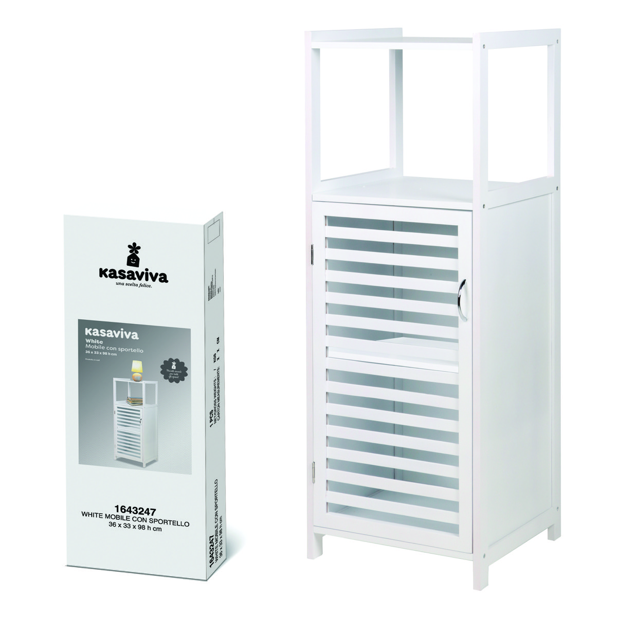 MOBILETTO CON SPORTELLO BIANCO 36X33X98H