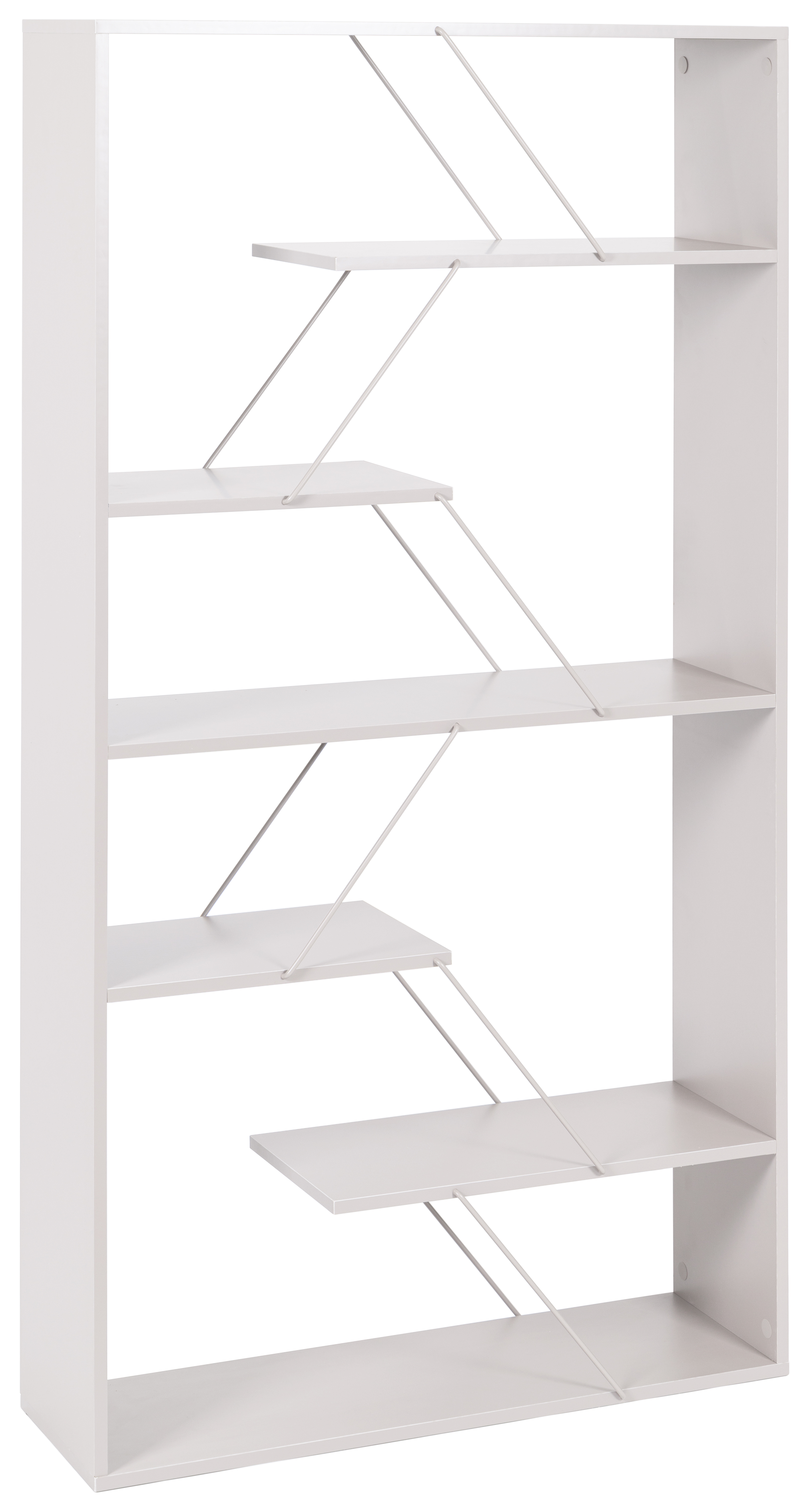 LIBRERIA LINEAR IN METALLO+LEGNO TRUCIOLATO BIANCO  