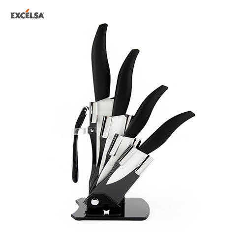 CEPPO COLTELLI 4 PZ + PELAPATATE CERAMICA