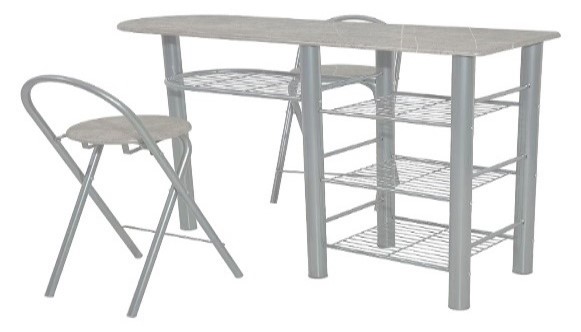 SET BANCO CUCINA C/SGABELLI GRIGIO