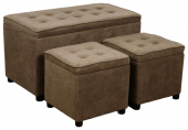 SET BRAIES 3PZ  1BAULE + 2 POUF TORTORA