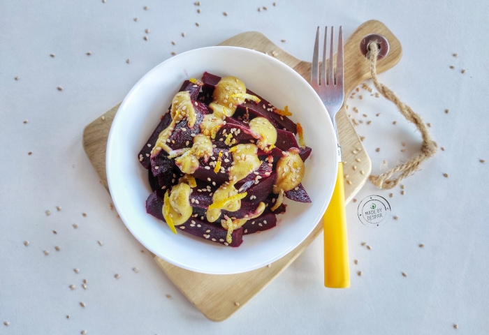 Barbabietola con citronette alla senape e sesamo