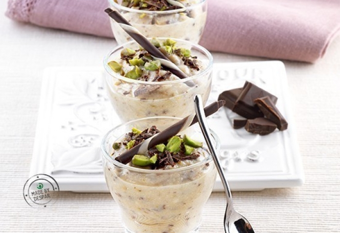 Bicchierini di pera, ricotta e cioccolato