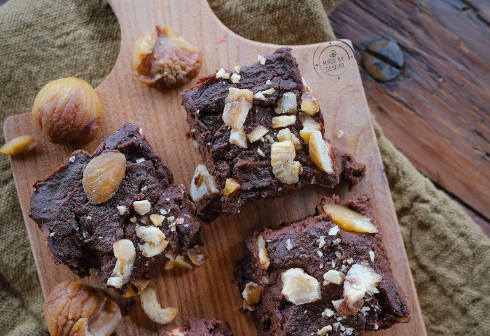 Brownies di castagne e ceci