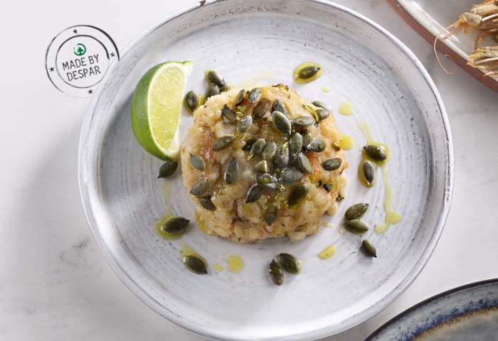 Burger di mazzancolle e semi di girasole all’aneto e lime