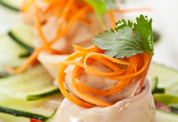 Calamari saltati con  crudité di verdure