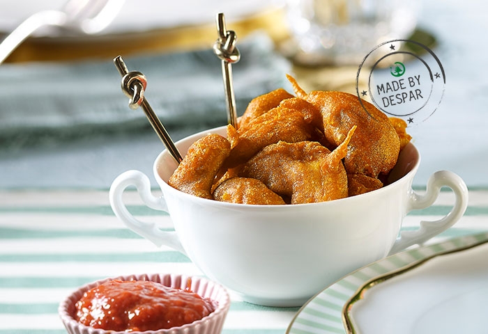 Carciofi fritti alla birra e curcuma con ketchup di fragole