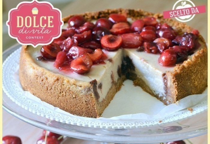 Cheesecake al tofu e ciliegie