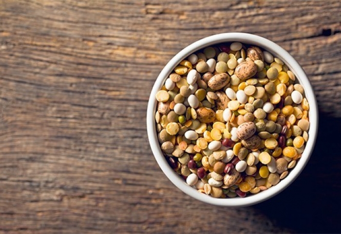 Condimento veg: tris di legumi con carote e spinacini