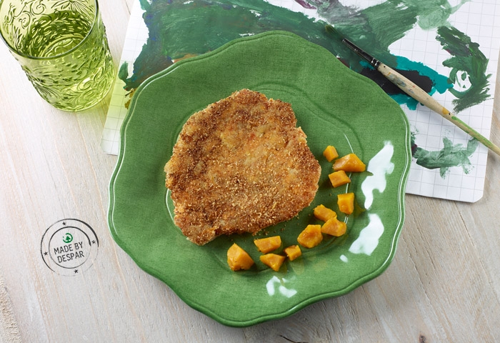 Cotoletta di zucca e gamberi