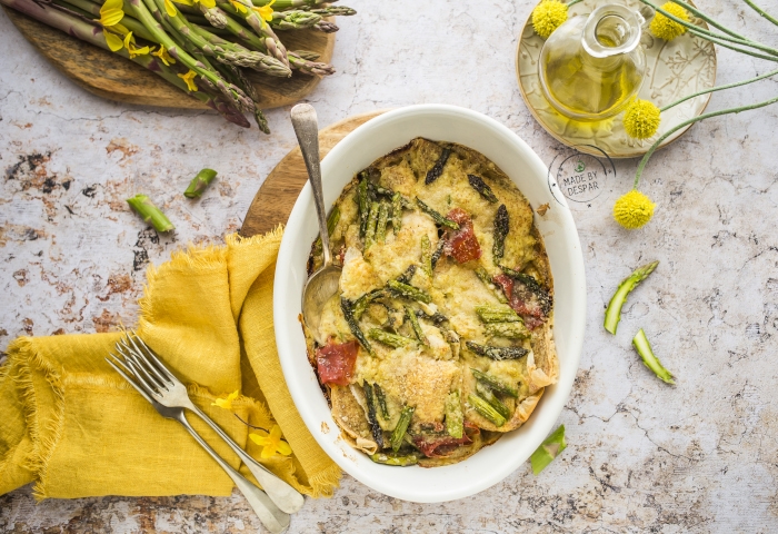 Crepes integrali con prosciutto e asparagi