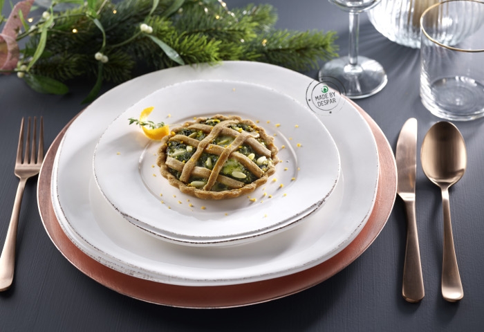 Crostatina di erbette all’arancia e pinoli