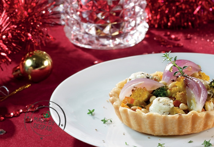 Crostatine salate con caponatina invernale e ricotta
