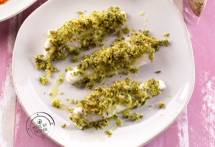 Filetti di gallinella gratinati alle erbe e curry