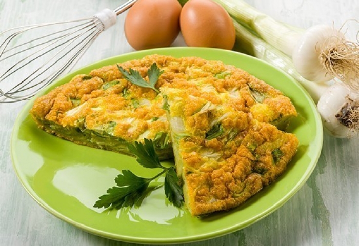 Frittata di radicchio e porro