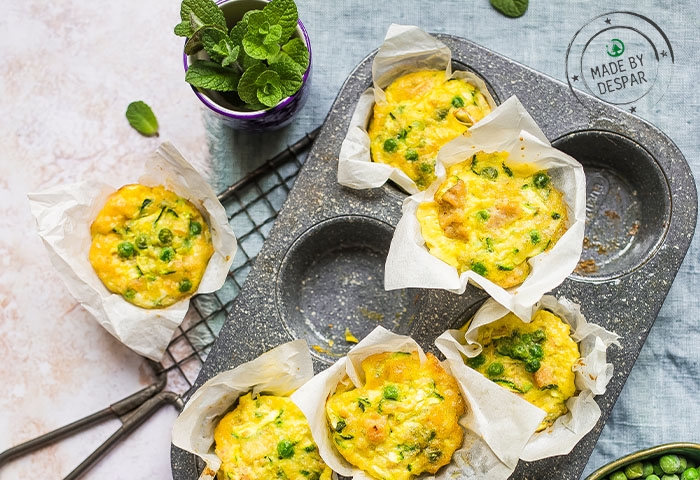 Frittatine con tonno, zucchine e piselli