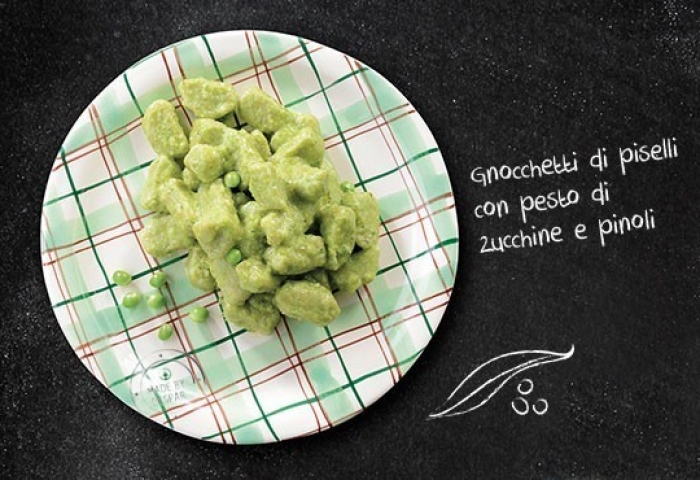 Gnocchetti di piselli con pesto di zucchine e pinoli