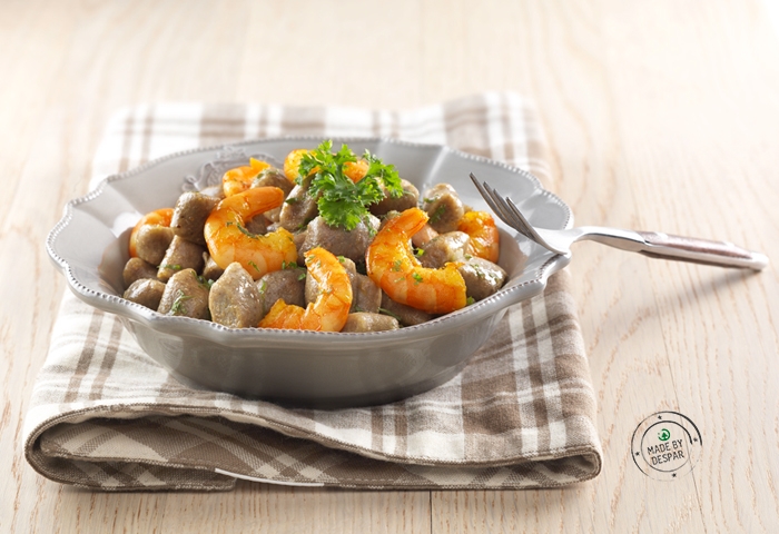 Gnocchi di ceci e mazzancolle