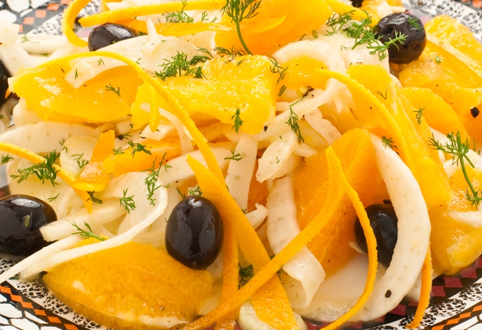 Insalata di finocchio, agrumi e olive