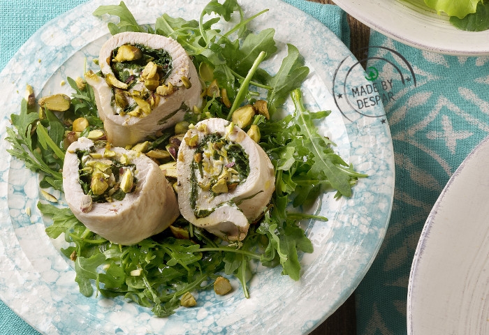 Involtini di tacchino con rucola e robiola