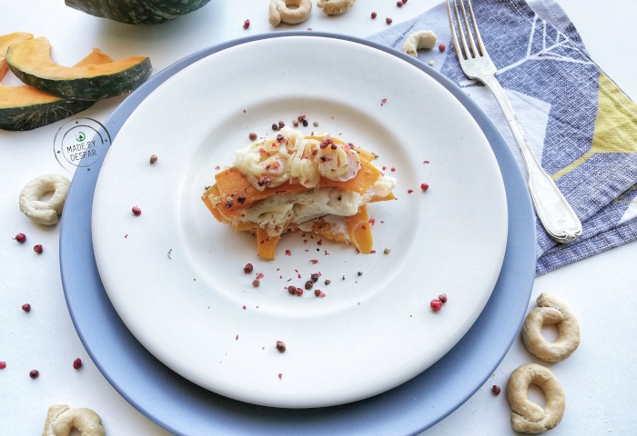 Millefoglie di zucca e nasello