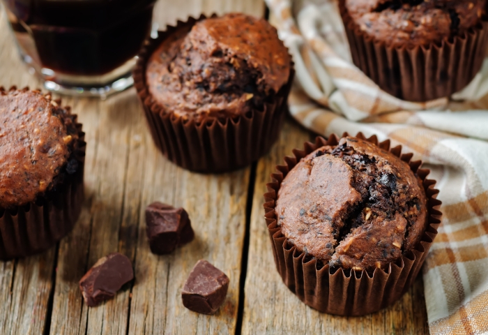 Muffin di riso, miglio e cioccolato