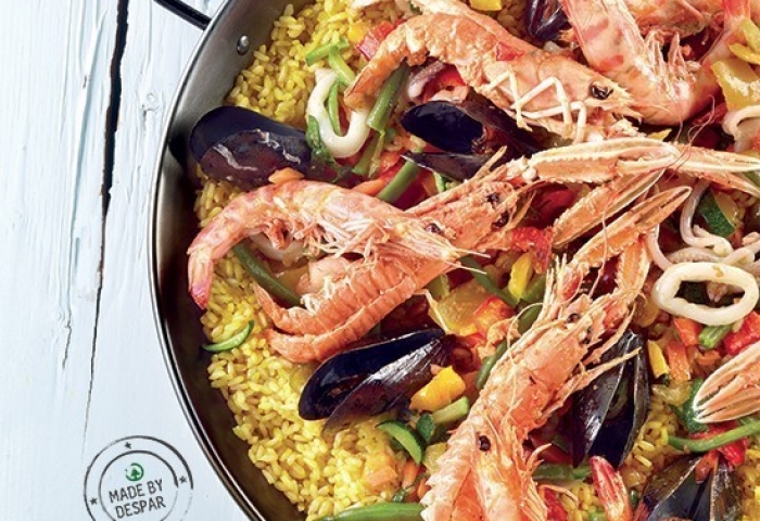 Paella alla valenciana con riso integrale