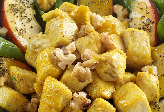 Pollo al curry e pesca