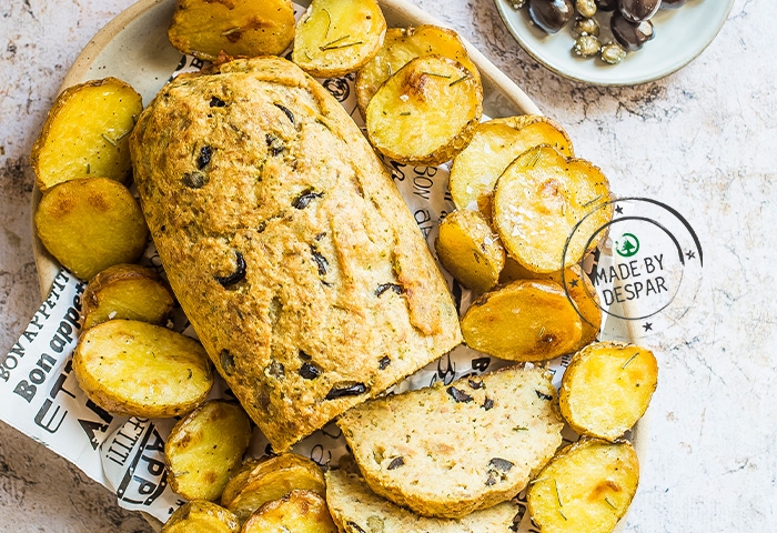 Polpettone di tonno e ricotta con patate al forno