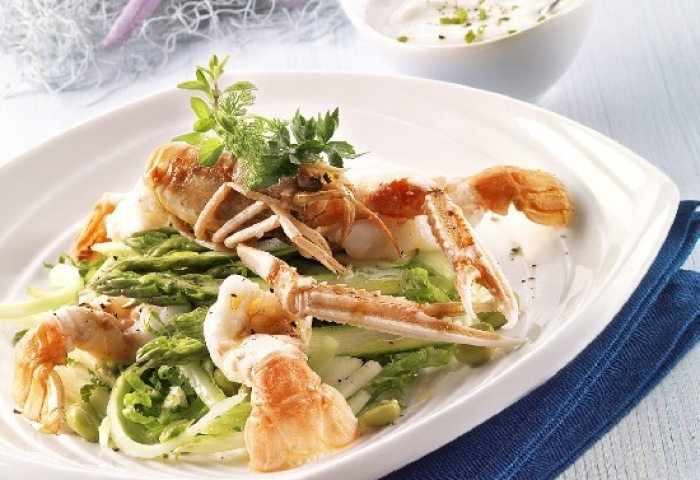 Scampi scottati al vapore...