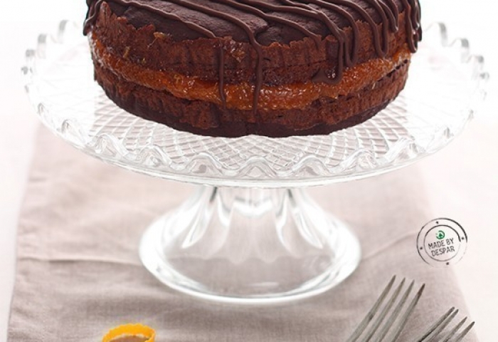 Torta al cacao con gelée di arance rosse