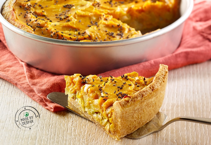 Torta salata alla zucca e porri