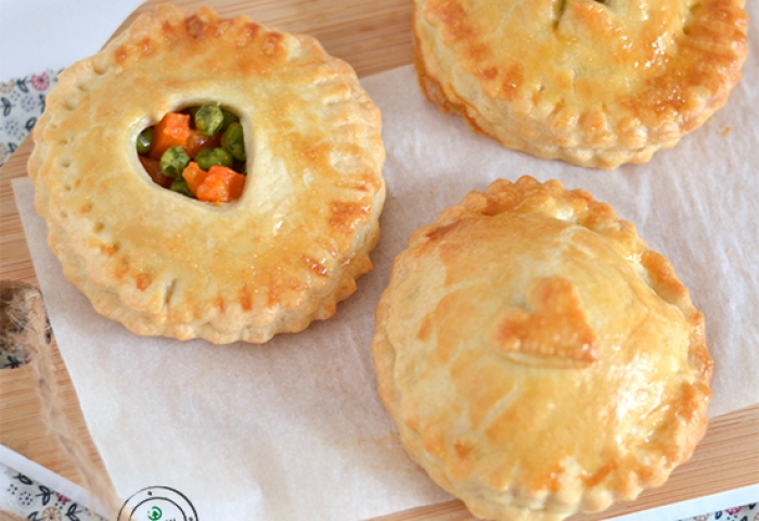 Tortine con carote e piselli Tortine con carote e piselli