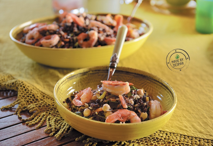 Tris di risi con mazzancolle e ceci