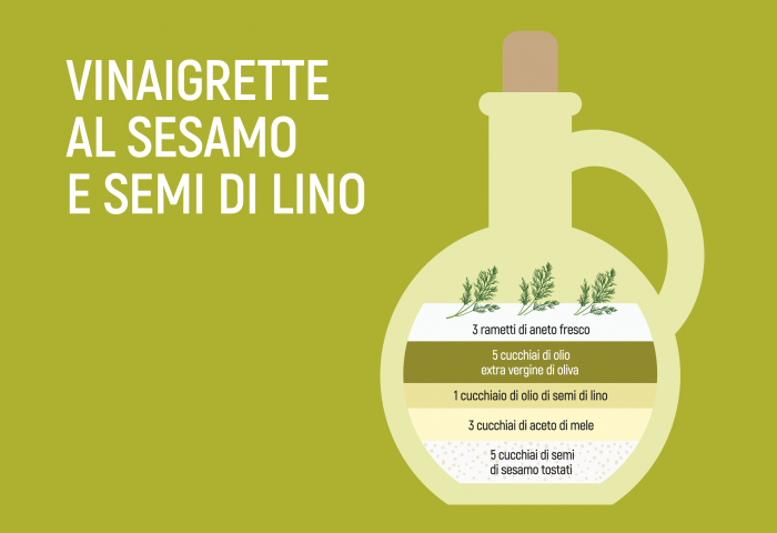 Vinaigrette al sesamo e semi di lino