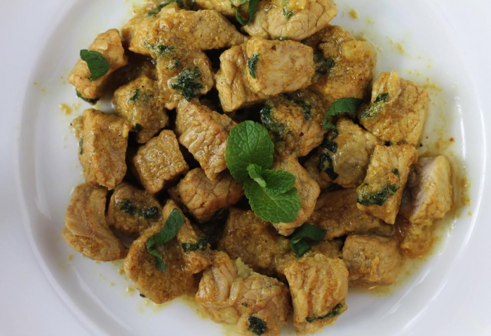 Vitello al curry e menta