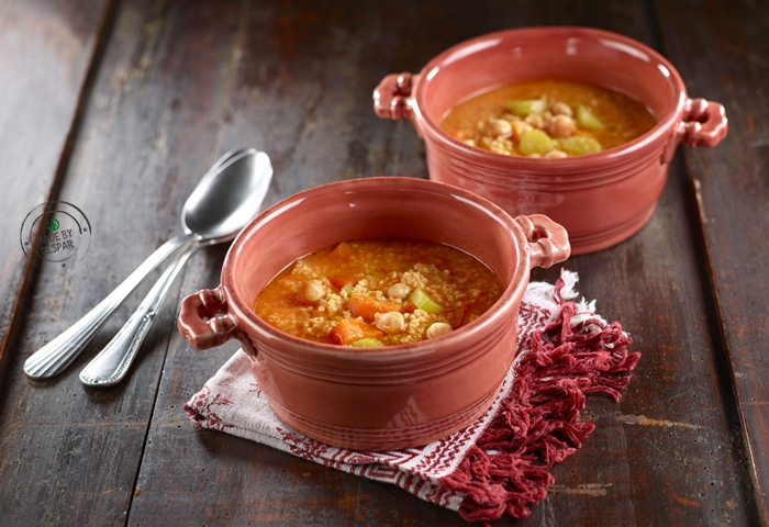Zuppa di miglio e ceci al curry