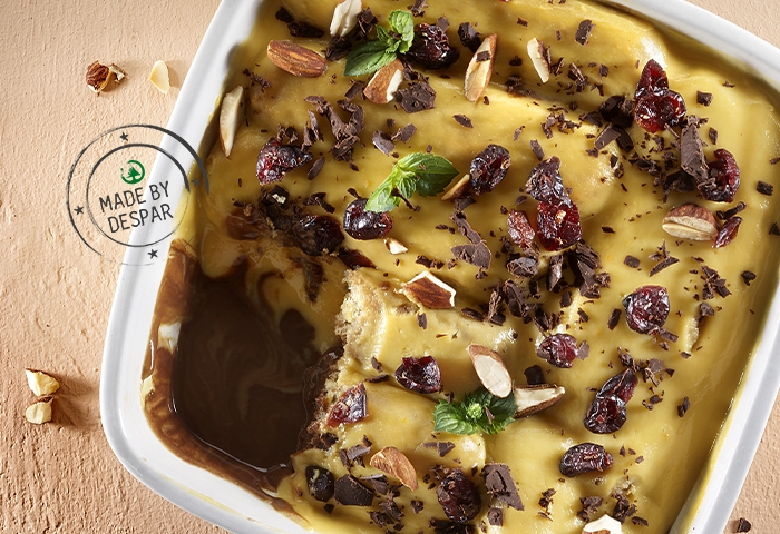 Zuppa inglese alla zucca, mandorle e cranberry