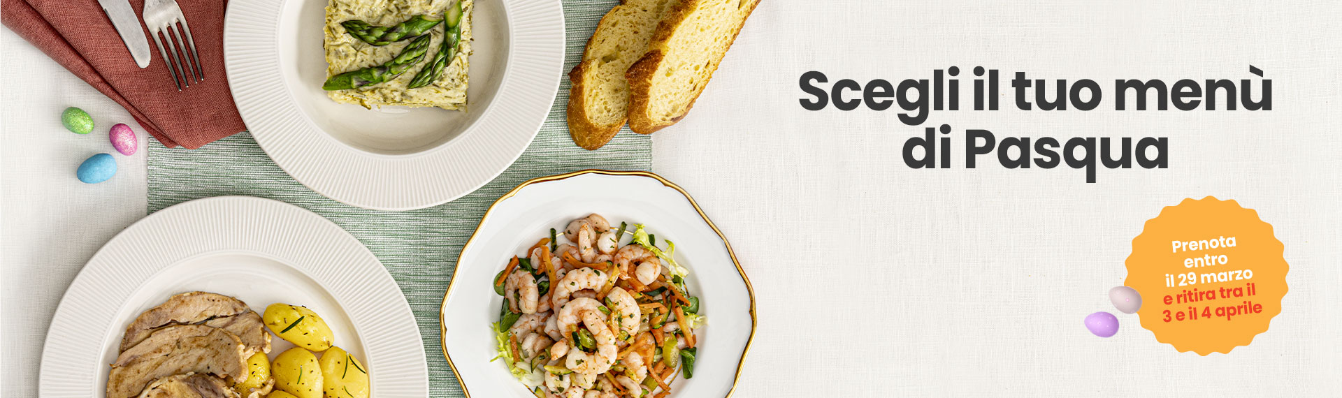 Prenotalo entro il 29 marzo e ritiralo venerdì 3 e sabato 4 aprile