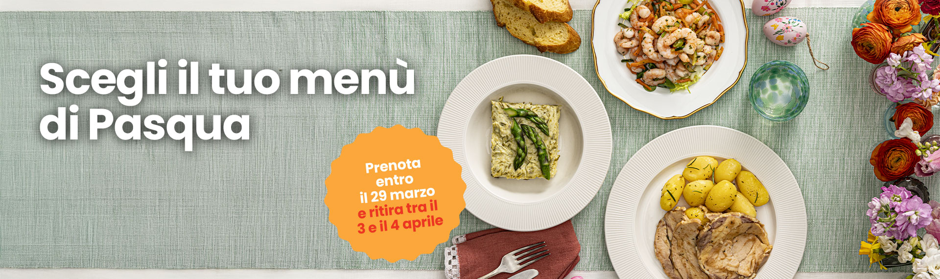 Prenotalo entro il 29 marzo e ritiralo venerdì 3 e sabato 4 aprile