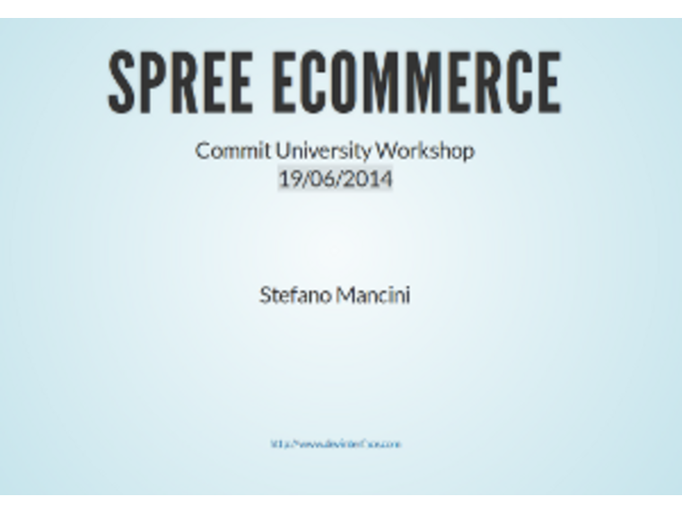 Spree Ecommerce Workshop