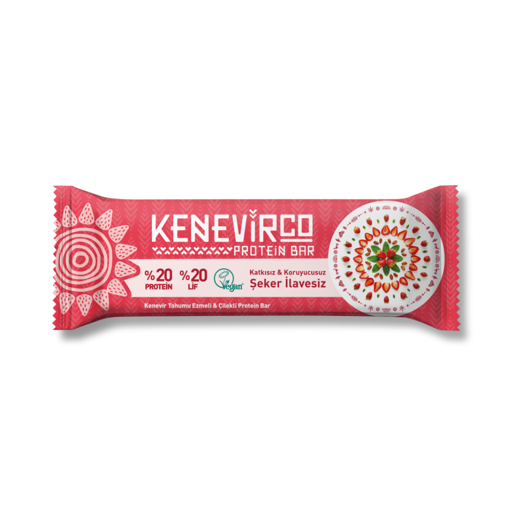 KENEVİRCO ÇİLEKLİ PROTEİN BAR 40 GR