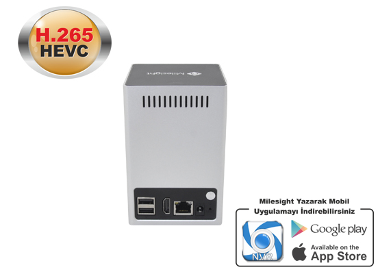 MILESIGHT MS-N1009-UT 9 KANAL NVR 8 MP H265/H264 4K DESTEKLİ 2X2TB HDD