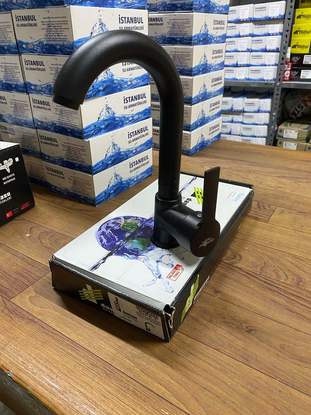 DAMLASU SİYAH MİX LAVABO BATARYASI