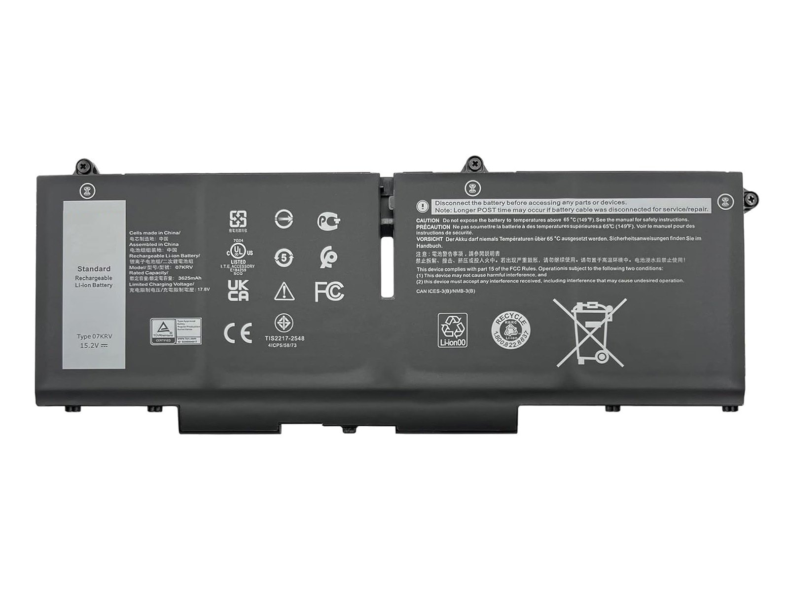 Dell Latitude 5330 5430 5530 Uyumlu Notebook Bataryası, Laptop Pili - Ver.1 - 4 Cell / RDL-259