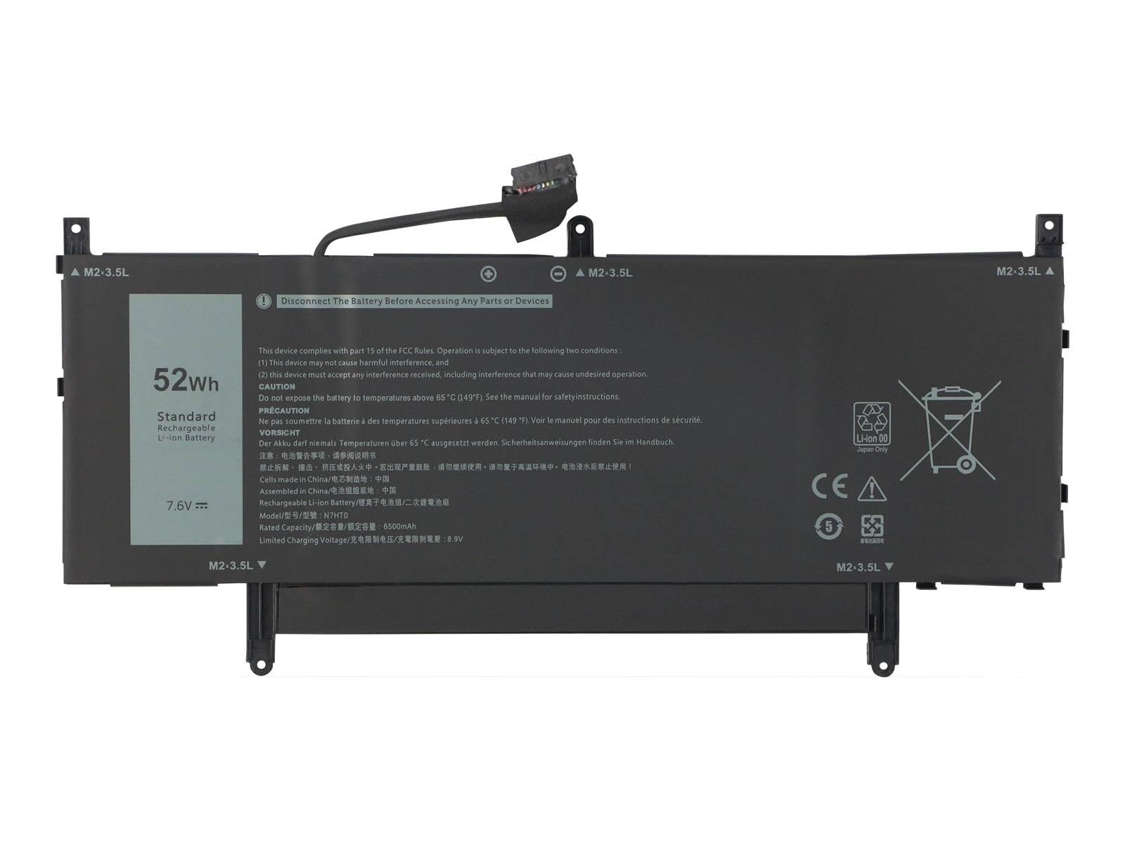 Dell Latitude 9510 Notebook Bataryası, Laptop Pili - Ver.1 - 4 Cell / RDL-256