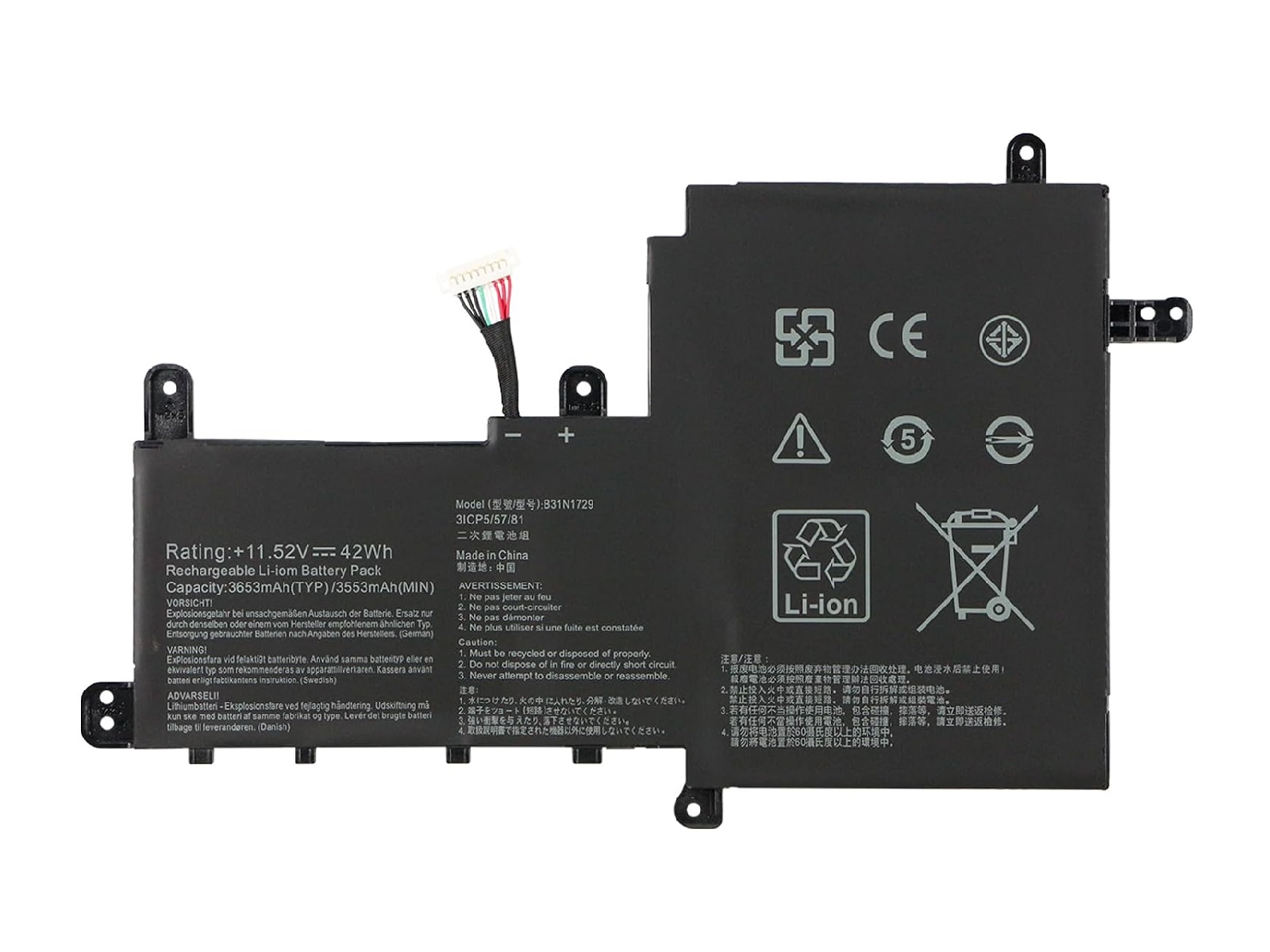 Asus X530F, B31N1729 Notebook Bataryası