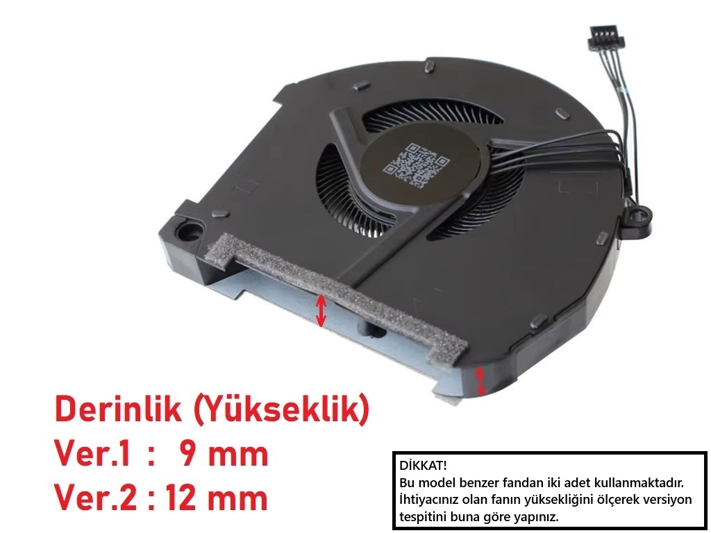 Casper Excalibur G900 Serisi Notebook GPU Fanı Ver.2 - 12mm (Sol Fan) / FAN719V2