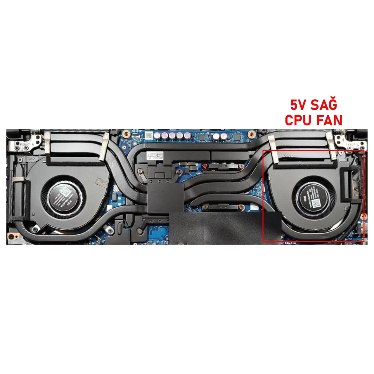 Asus TUF Dash F15 FX517Z Serisi Notebook Cpu Fanı / Ver.1 L - 5V (Beyaz Soket)