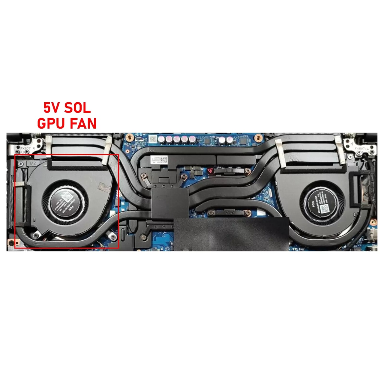 Asus TUF Dash F15 FX517Z Serisi Notebook Gpu Fanı / Ver.1 R - 5V (Beyaz Soket)